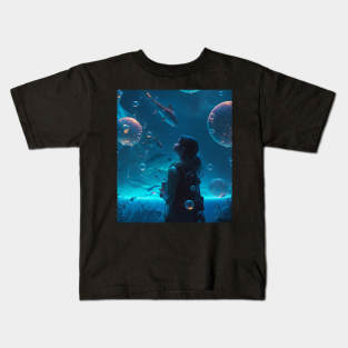Galaxy beneath the sea Kids T-Shirt